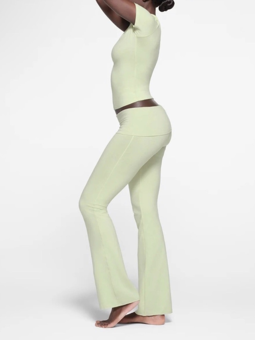 NWOT SKIMS Cotton Jersey Foldover Pants in Pistachio XL